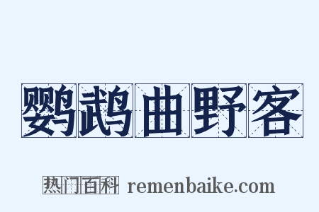 鹦鹉曲野客是什么意思的图片
